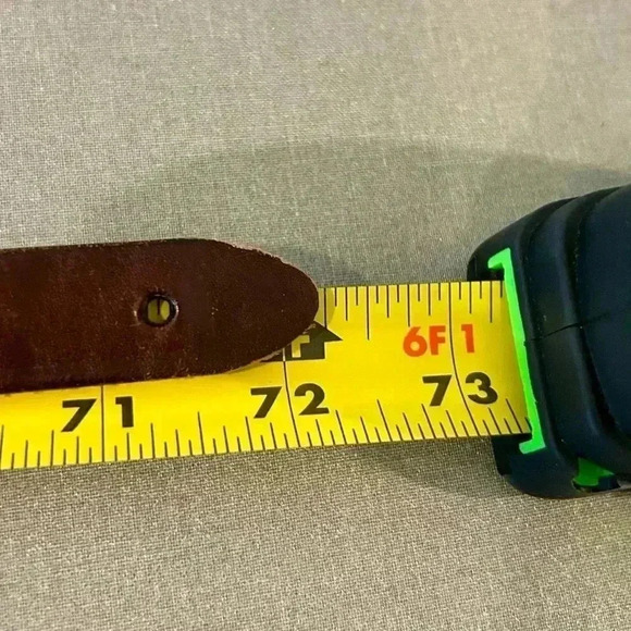 “LA Martina” Men’s Skinny Leather Braided Belt w/ Brass Hardware Size XL - Picture 9 of 10